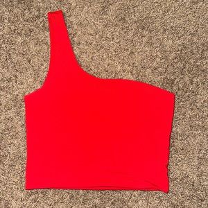 Red Single Sleeve Tank Top